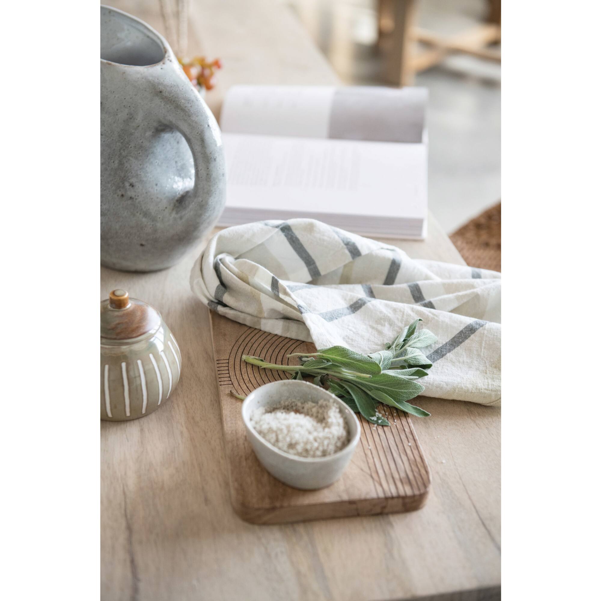 Hello Honey® 28" Mustard Yellow & Gray Cotton Kitchen Tea Towels Set